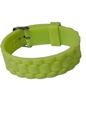 Retro Neon Green Silicone Watch Band Minimalist Textured Design 80s 90s Fashion